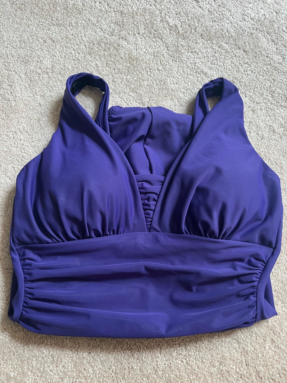 Lands' End One Piece Swimsuit Tummy Control Ruched Purple Size 10 - Picture 3 of 3